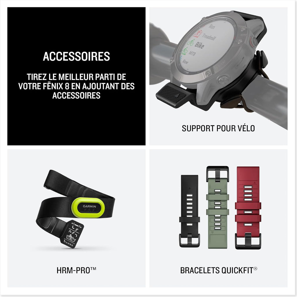 Garmin fēnix® 8 AMOLED 3,3 cm (1.3") 43 51 mm 416 x 416 pixels Wifi GPS (satellite)