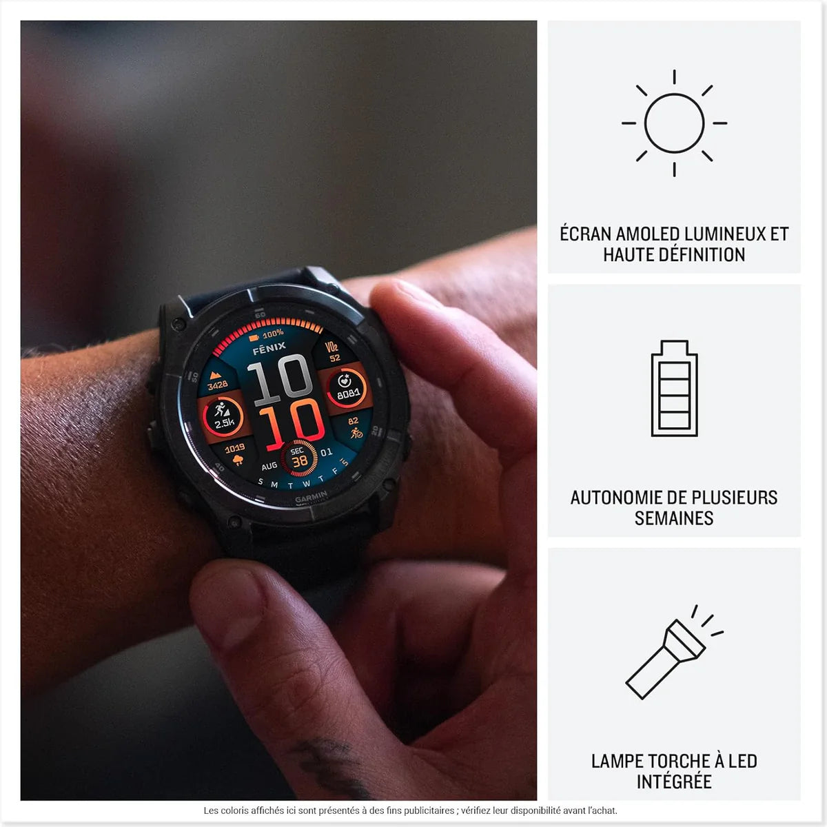Garmin fēnix® 8 AMOLED 3,3 cm (1.3") 43 51 mm 416 x 416 pixels Wifi GPS (satellite)