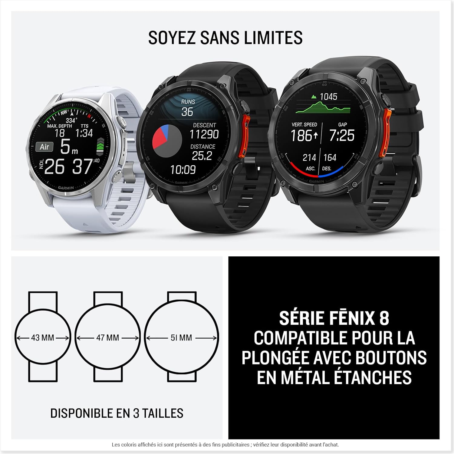 Garmin fēnix® 8 AMOLED 3,3 cm (1.3") 43 51 mm 416 x 416 pixels Wifi GPS (satellite)