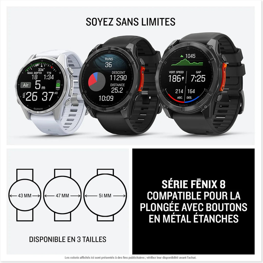Garmin fēnix® 8 AMOLED 3,3 cm (1.3") 43 51 mm 416 x 416 pixels Wifi GPS (satellite)