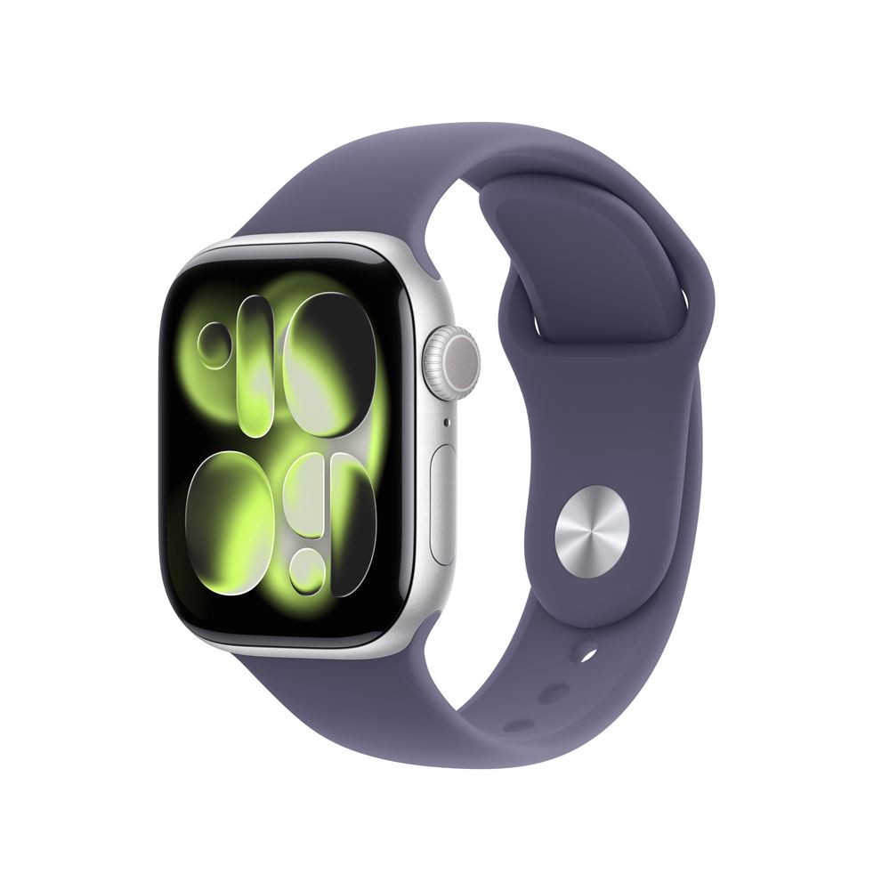 Apple Watch Series 11 GPS 42mm Boitier en Aluminium Noir de Jais avec Bracelet Sport - S/M