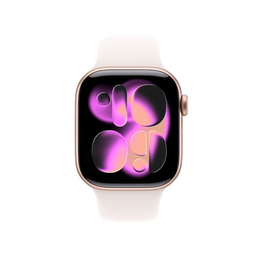 Apple Watch Series 11 GPS 42mm Boitier en Aluminium Noir de Jais avec Bracelet Sport - S/M