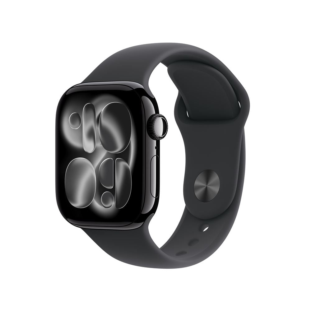 Apple Watch Series 11 GPS 42mm Boitier en Aluminium Noir de Jais avec Bracelet Sport - S/M