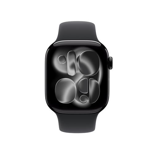 Apple Watch Series 11 GPS 42mm Boitier en Aluminium Noir de Jais avec Bracelet Sport - S/M