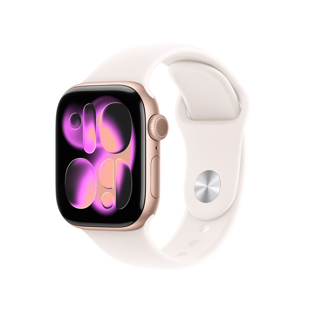Apple Watch Series 11 GPS 42mm Boitier en Aluminium Noir de Jais avec Bracelet Sport - S/M