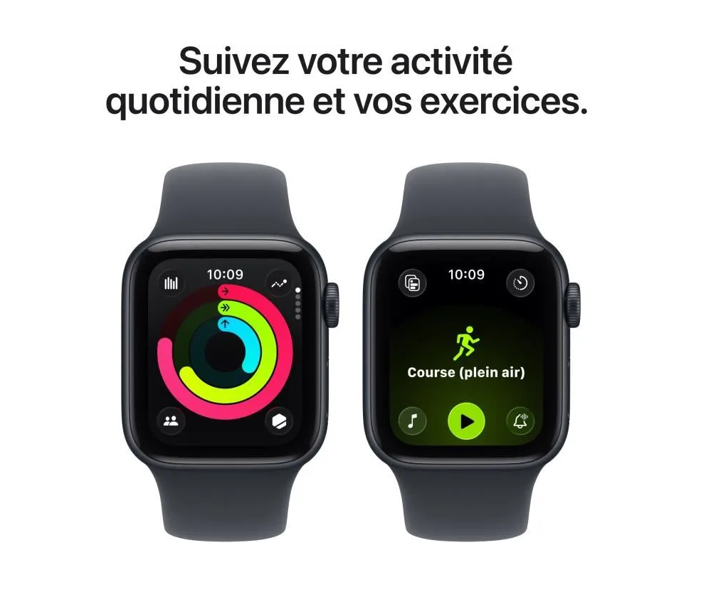 Apple Watch SE 3 GPS 40mm Boitier en Aluminium Lumiere Stellaire avec Bracelet Sport Lumiere Stellaire S/M