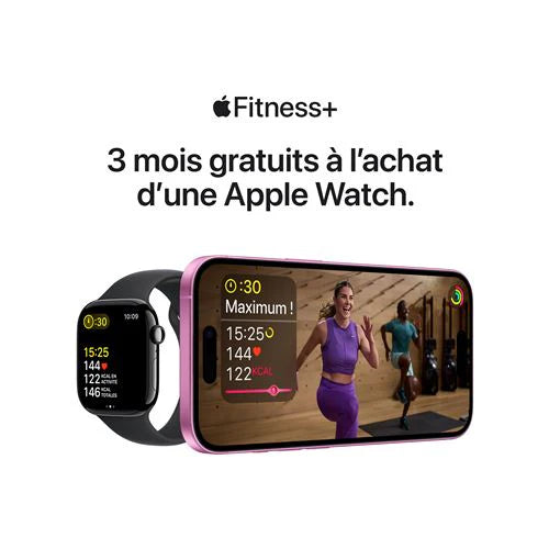 Apple Watch Series 10 GPS + Cellular 46mm Boîtier en Titane Ardoise avec Bracelet Sport Noir S/M