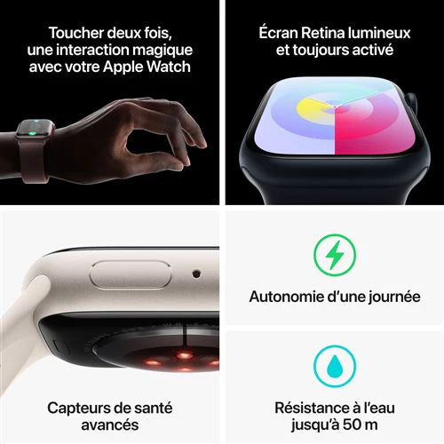 Apple Watch Series 9 GPS Boitier Aluminium 41 45 mm