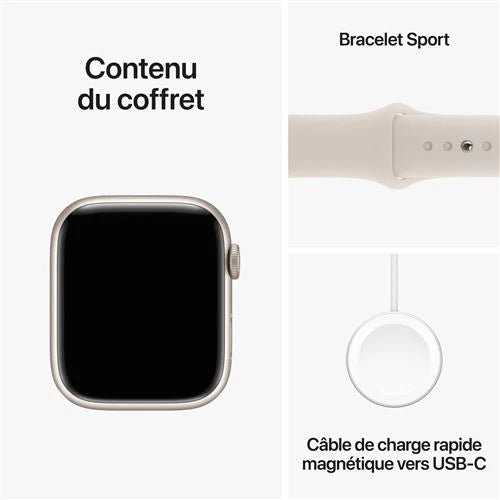 Apple Watch Series 9 GPS Boitier Aluminium 41 45 mm