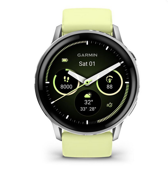 Garmin Venu 4 AMOLED 3,56 cm (1.4") 45 mm  454 x 454 pixels Silicone Jaune Citron