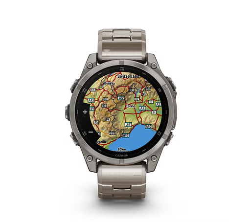 Garmin fēnix® 8 AMOLED 3,56 cm (1.4") 47 mm 454 x 454 pixels Wifi GPS (satellite) Titane